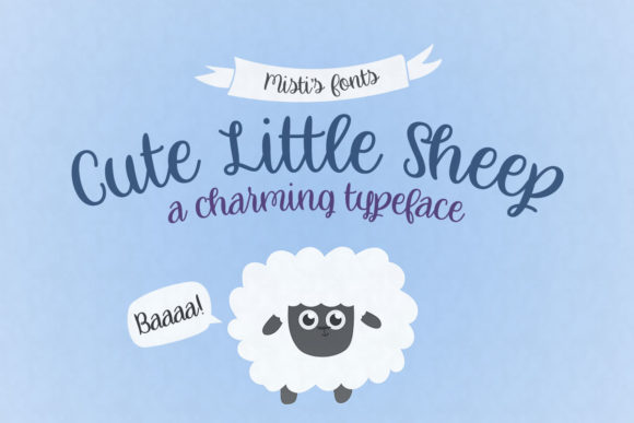 Charming Cursive Font: Cute Little Sheep